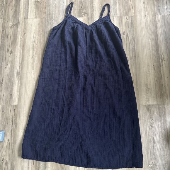 GAP Dresses & Skirts - Gap 100% Cotton Blue Maxi Dress Beachy Coastal Sundress Vacation Size Medium